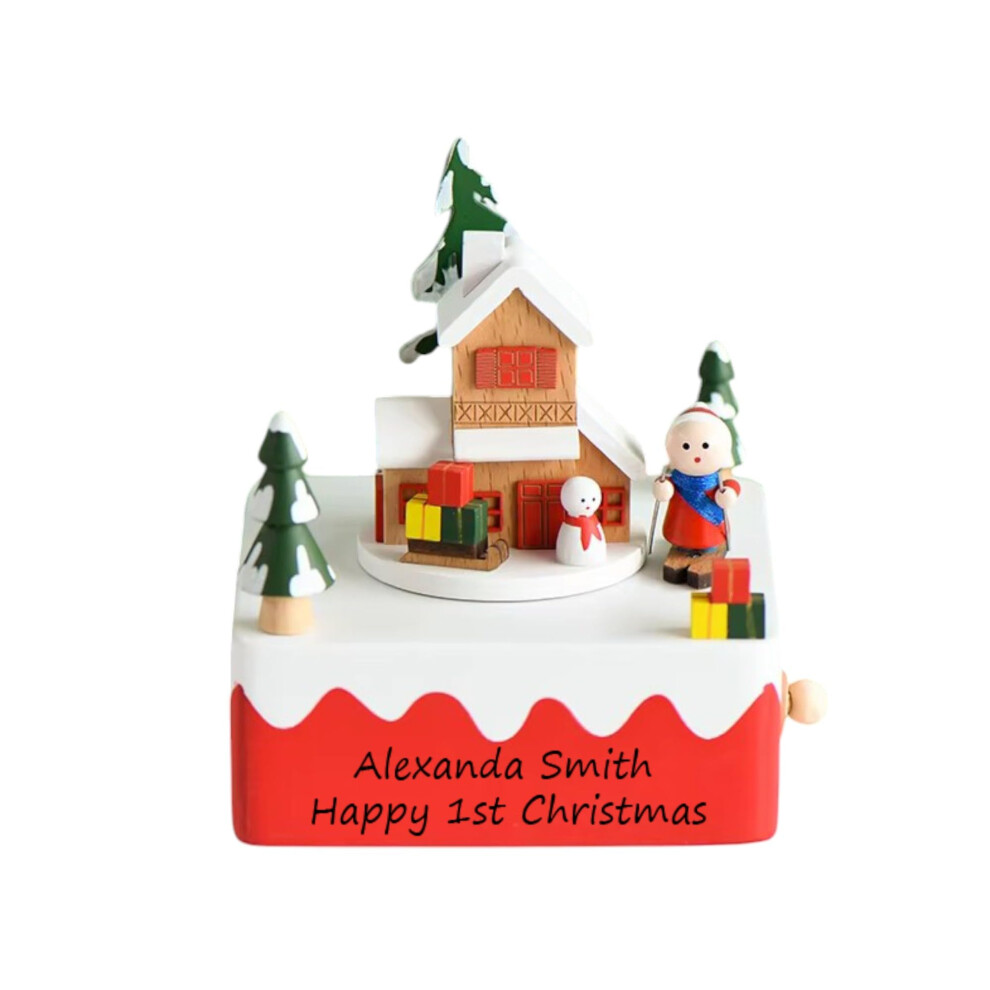 Wooden Train Music Box with Engraved Name Personalization, Custom Baby Keepsake and Nursery Decor