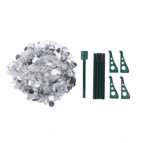 4.9ft PET Pop Up Xmas Tree Silver 910g 1.5m 2