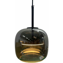 Smoke Gray Glass Pendant Light Elegant Modern Design Adjustable Height for Kitchen Island