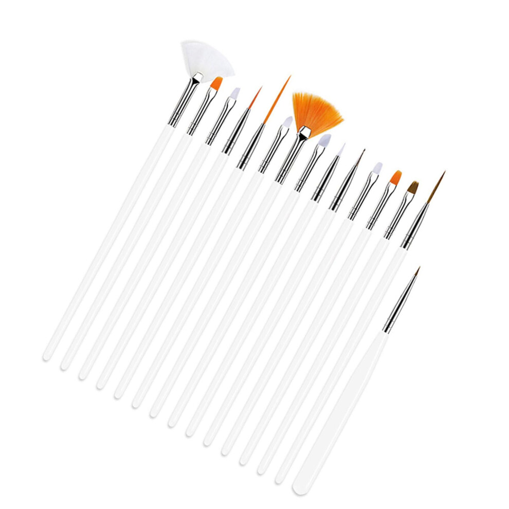 15pcs Professional Nail Art Brush Set with Dotting Tool for Gel Nail Design and Manicure