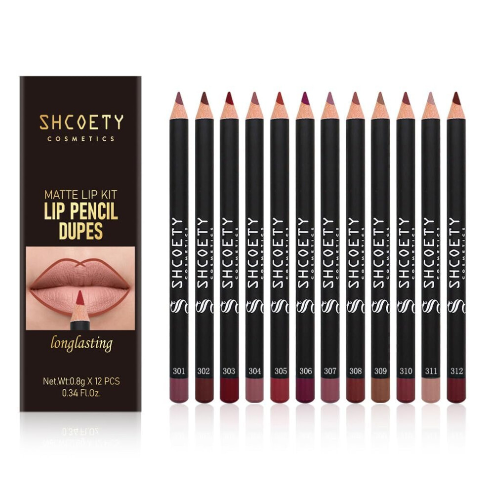12 Colors Waterproof Lip Liner Set, Matte LongLasting  Pigment Nude Lip Pencils
