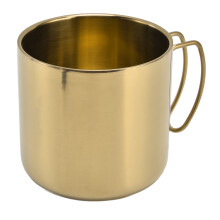 Robustes 400 ml Edelstahl-Kaffeetasse mit Henkel – Gold