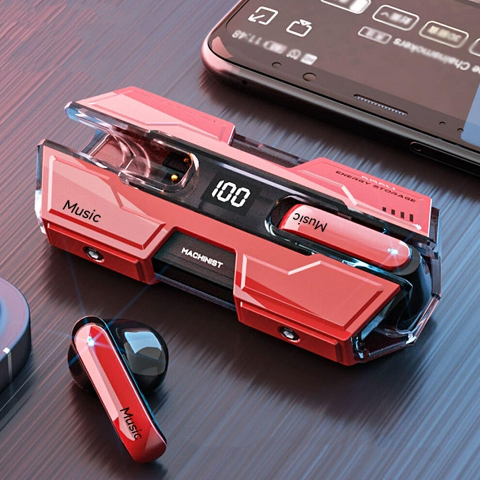 Wireless Earbuds Bluetooth 5.3 Headphones With Deep Bass, Anc, Ipx7 Waterproof, 30H Playtime, Red 9092120447774