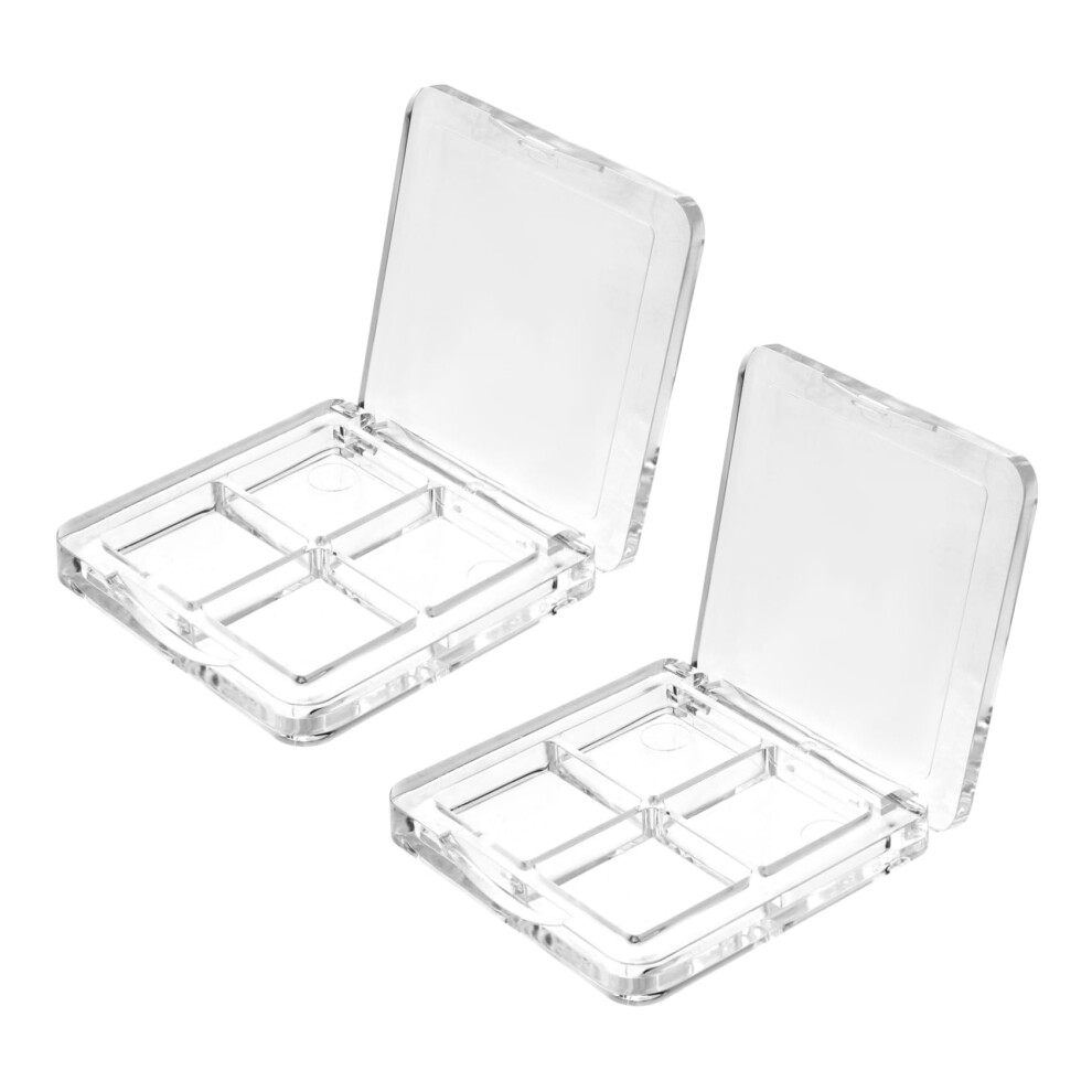 Empty Eyeshadow Palette 4 Pan Refillable Makeup Case with FourGrid TravelFriendly Design