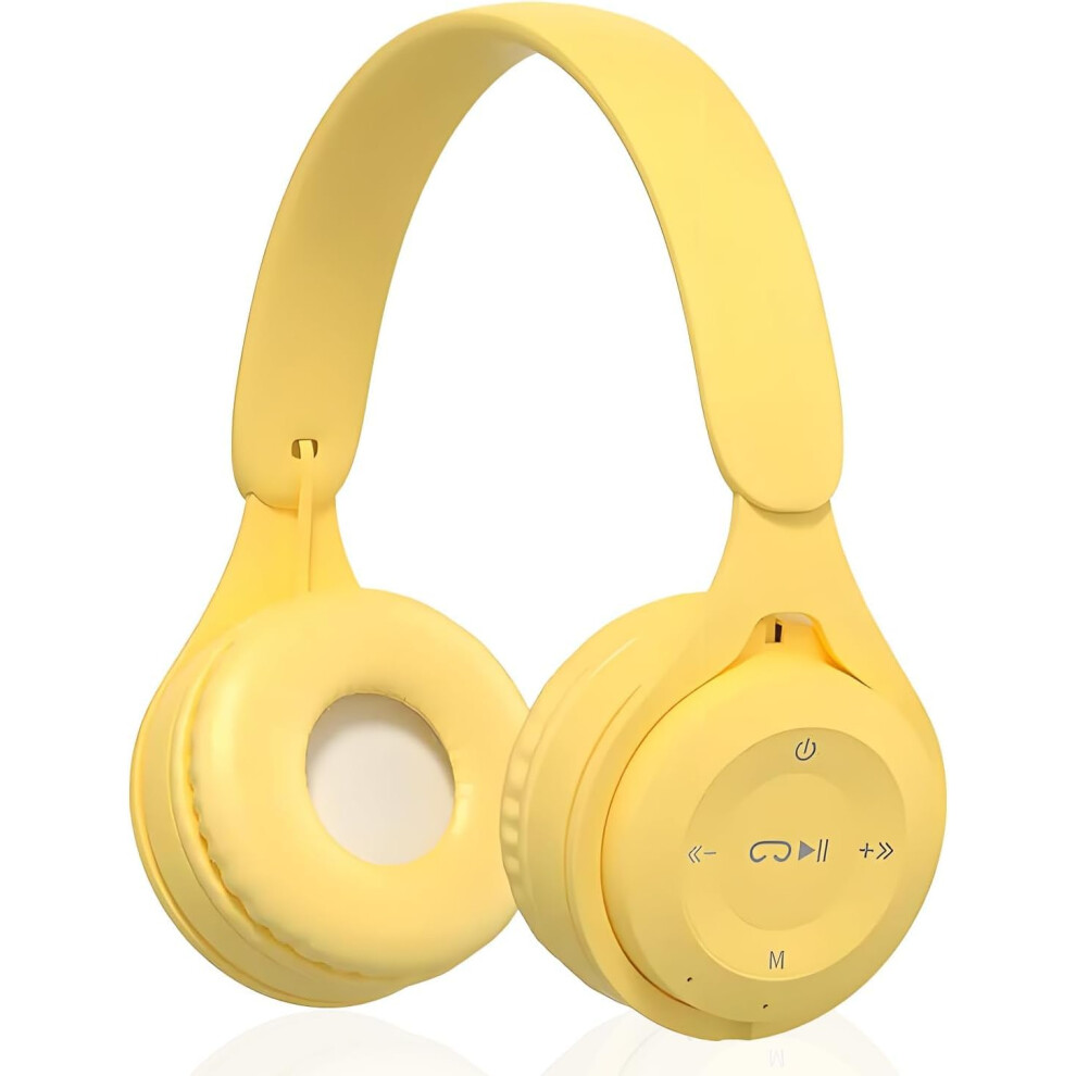Hybrid Noise Cancelling Wireless Bluetooth Headphones With Mic Deep Bass Transparent Mode Yellow 9455672950268