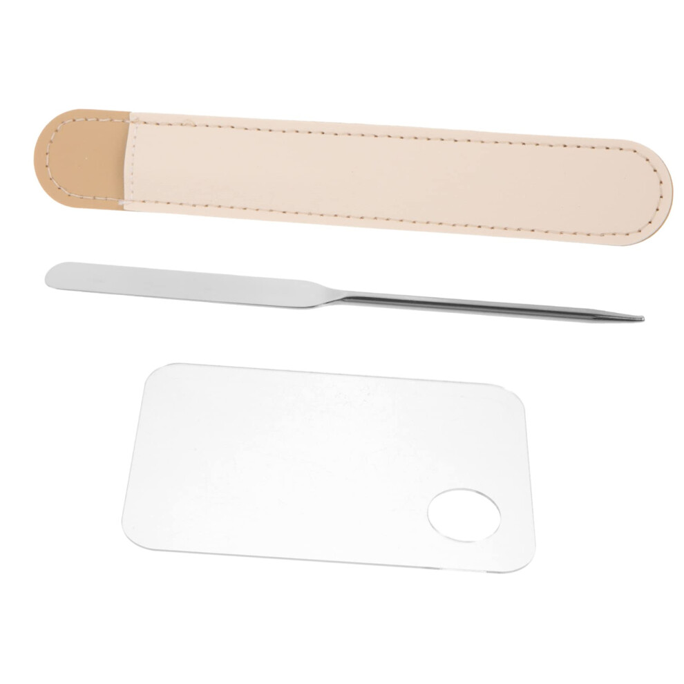 Makeup Mixing Palette with Spatula for Nail Art and Face Creams, Mini Cosmetic Tray
