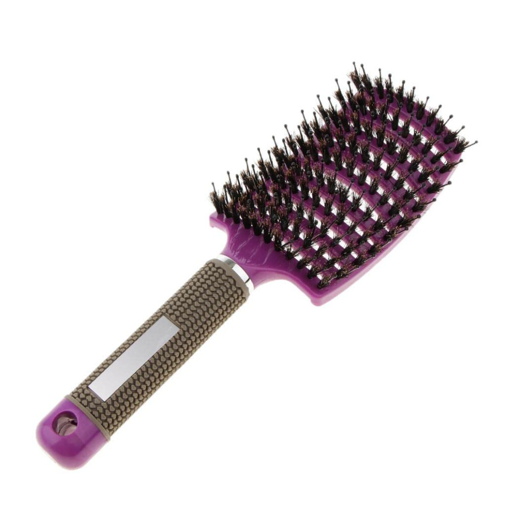 Hair Brush with Curved Detangling Vented Paddle Design for Fast Drying and Gentle Scalp Massage