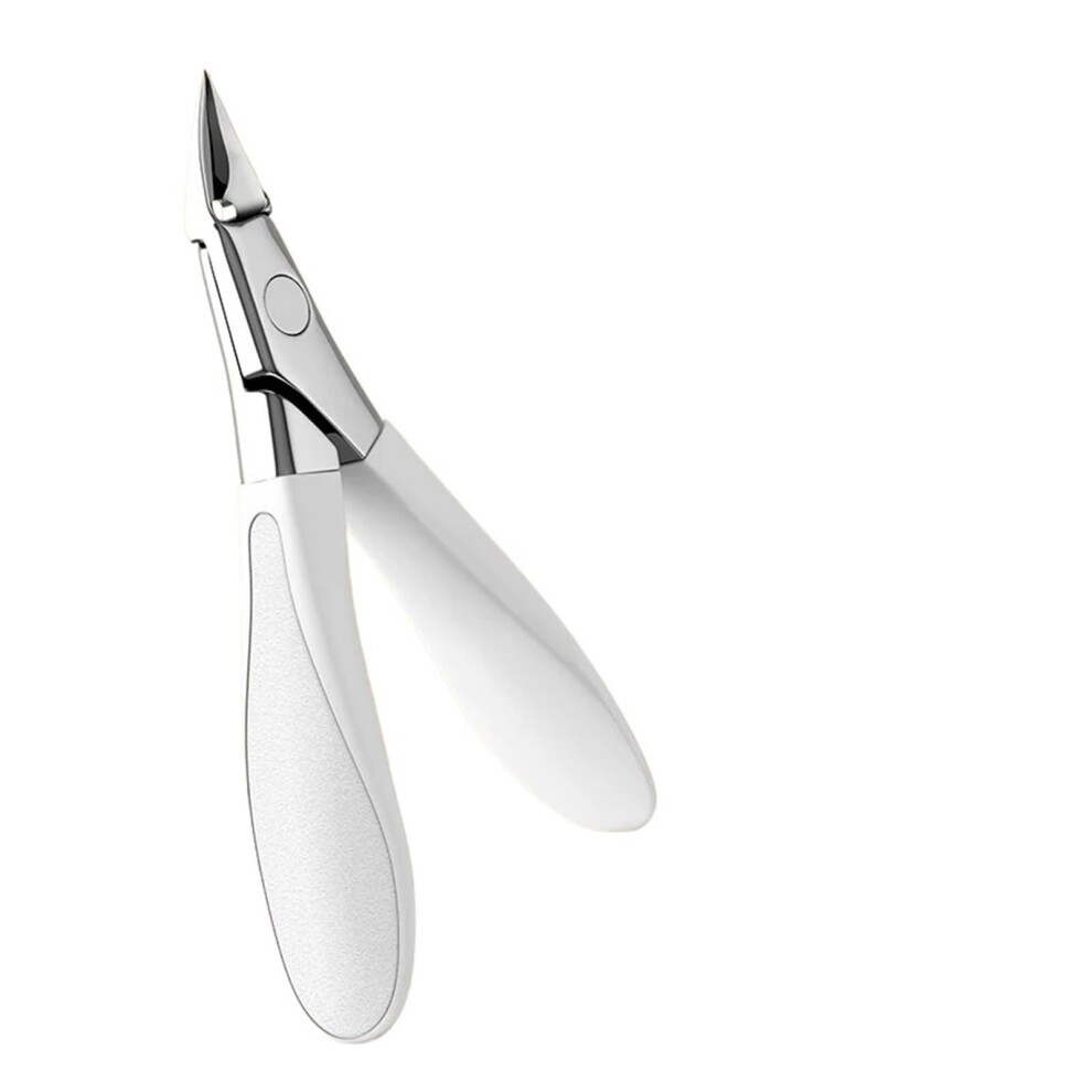 White Stainless Steel Nail Clipper For Thick Nails With Sharp Blades And Long Handle