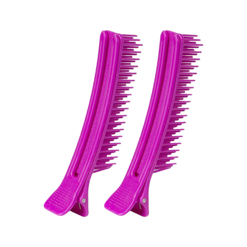 Unisex 2 Pcs Hair Sectioning Clips With Comb Nonslip Grip For Salon And Home Styling