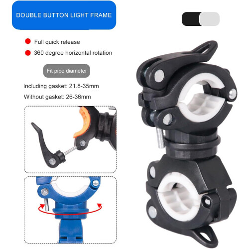 Bike Headlight Mount with Tool Quick Clamp, Durable Bicycle Light Bracket for Night Riding 2
