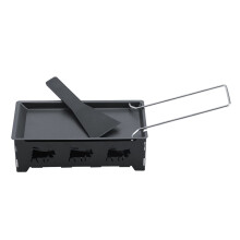 Cheese Melting Pan NonStick Carbon Steel with Foldable Handle for Indoor and Outdoor Raclette Grill