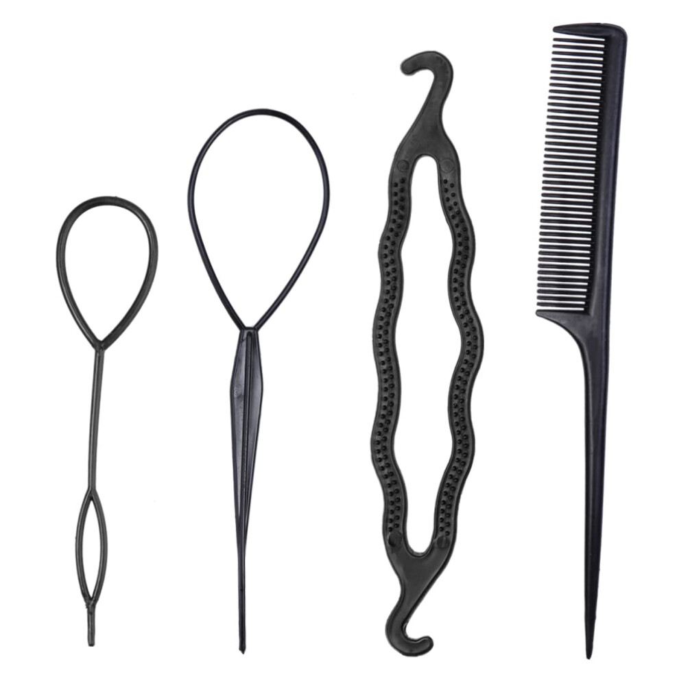 Unisex Hair Bun Maker And Styling Tool Kit For Quick Updos, Easy Bun Maker For Women, 4Pcs
