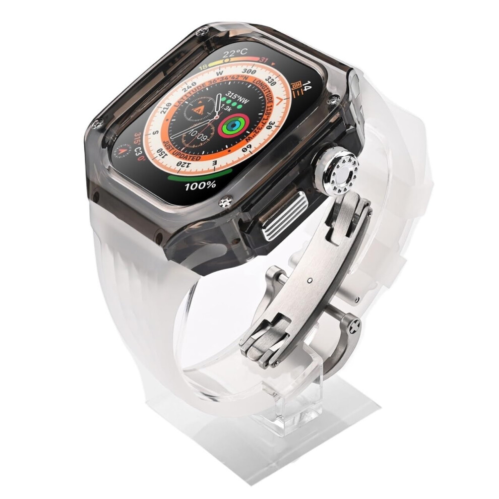 Transparent Scratchresistant Case With Comfortable Fluororubber Band For Apple Watch Ultra 49Mm 9455672951050
