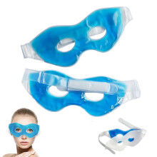 Cooling Gel Eye Mask 2 Pack for Puffiness, Dark Circles, Migraine Relief, Reusable Hot Cold Therapy