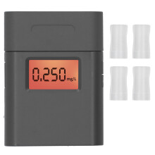 Ademtestapparaat met digitale alcoholmeter, snelle respons en hervatfunctie, rood verlicht scherm, klein en lichtgewicht, ideaal voor thuis of op