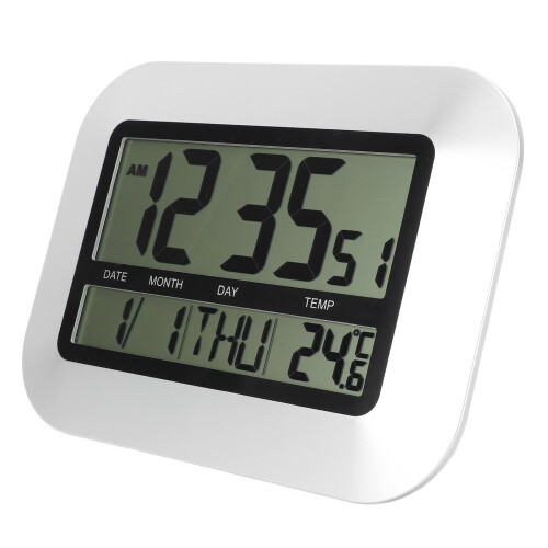 Modern Digital Clock With Temperature And Humidity Sensor Large Display Alarm Clock Function Wall Desk Mount High Accuracy Digital Wall Clock For