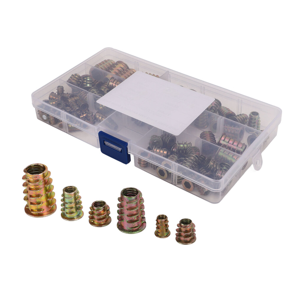 Zinc Alloy Threaded Inserts For Wood Rust Resistant And Strong Pull-Out Resistance Durable Practical Use With Flange Head Prevents Splitting Portable 9028731813899