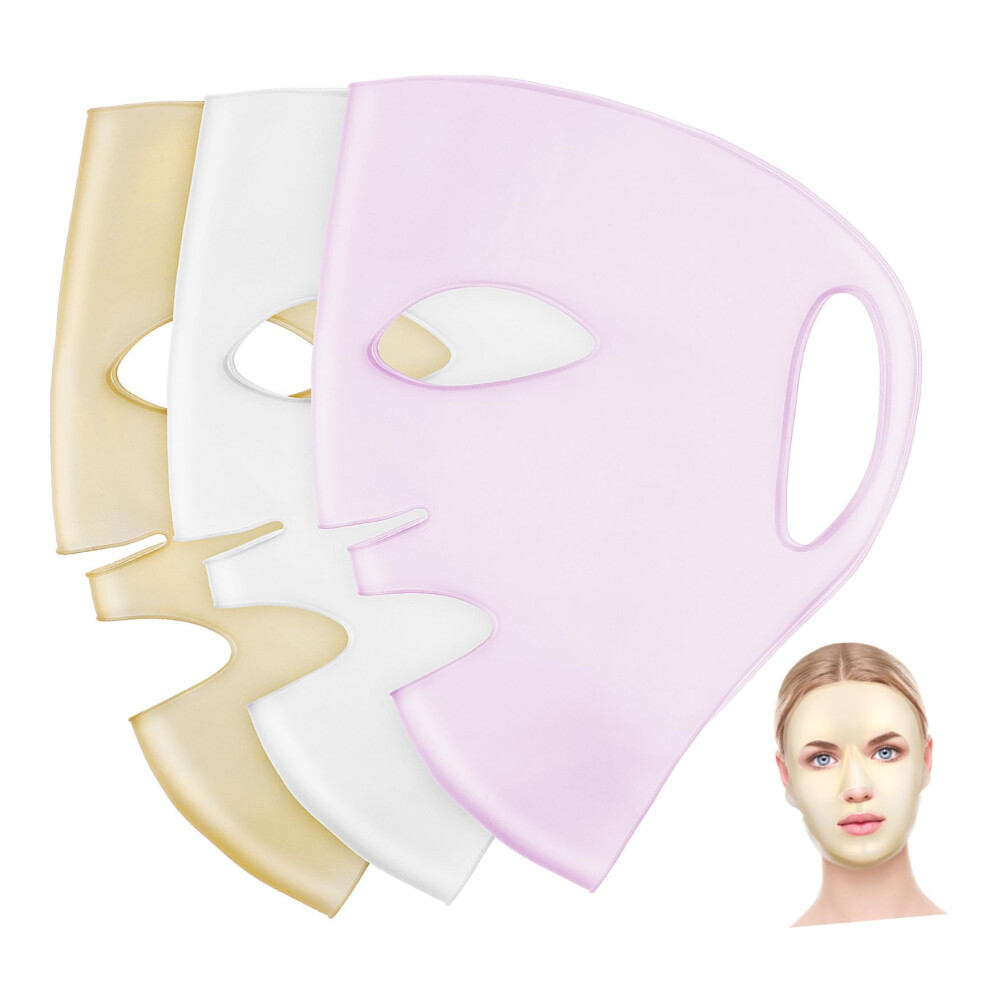 3pcs Reusable Silicone Face Mask Covers for Skincare, Deep Hydration and Mask Slip Prevention