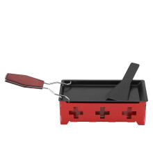 Raclette Cheese Melter with Foldable Handle, Candle Heated Mini Grill for Indoor and Outdoor Use
