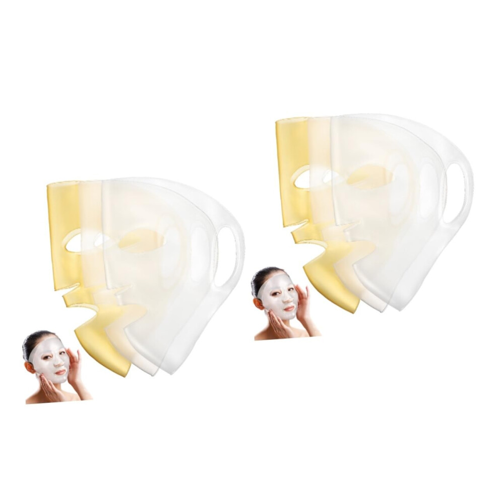 Silicone Face Mask Cover 6pcs Reusable 3D Fit for Skincare Deep Hydration Serum Lock
