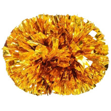 6pcs Gold Cheerleading Pom Poms with Handles for Dance and Sports, Lightweight Grip
