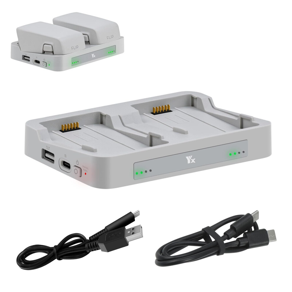 Dual Battery Charger For Dji Flip Drone Batteries, Fast Charging Hub With 2 Usbc Cables 9070919998539