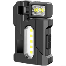 Rechargeable Magnetic LED Work Light with LCD Display, 360 Rotation, USB Fast Charging, White Red Blue Modes
