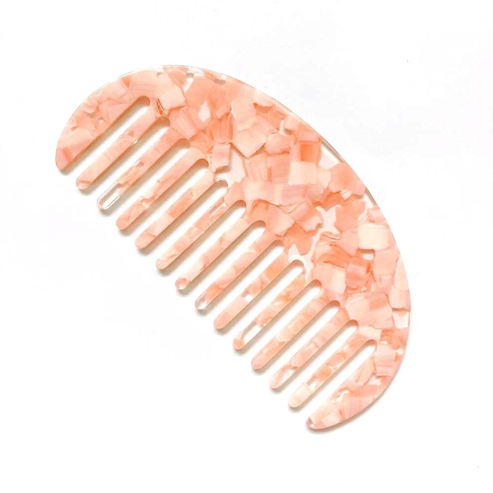 Unisex Wide Tooth Comb For Wet And Dry Hair, Vintage Cellulose Acetate Detangling Comb For Curly Hair