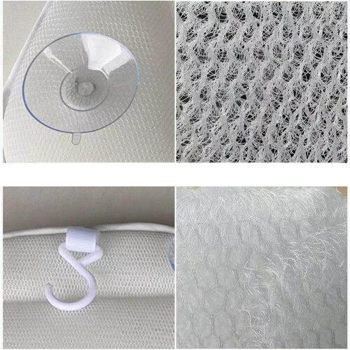 Bathtub Pillow with Quilted Comfort Support, 3D Mesh Bath Headrest, Machine Washable, Suction Cups 1