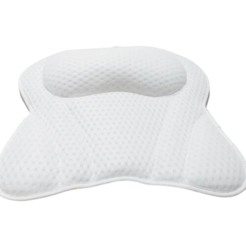 Bathtub Pillow with Quilted Comfort Support, 3D Mesh Bath Headrest, Machine Washable, Suction Cups 2