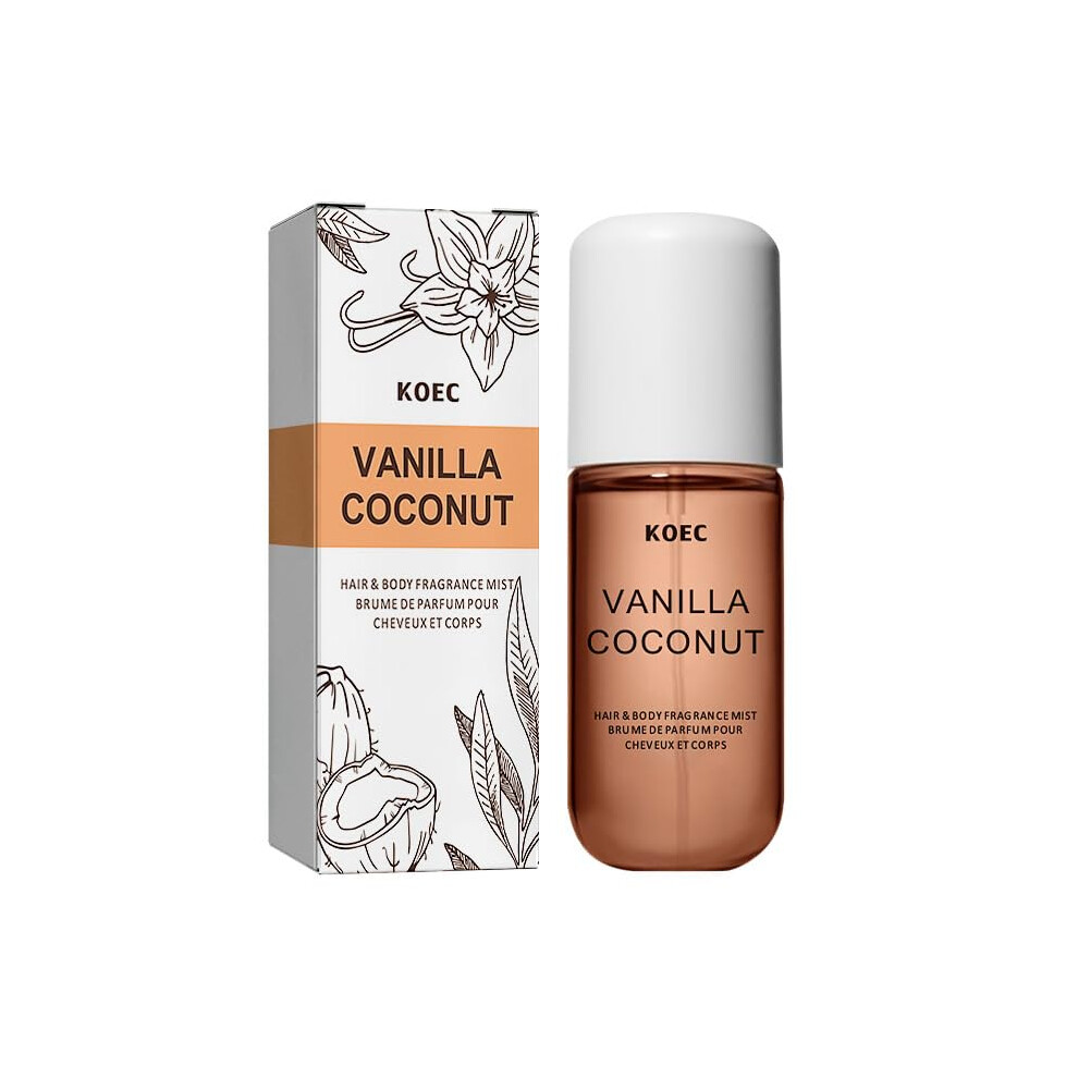 Vanilla Coconut Perfume Spray with LongLasting Aroma for Hair and Body, Compact Travel Size