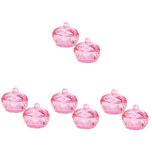 8pcs Glass Nail Dappen Dish with Lids Acrylic Powder Storage Bowls for Nail Art Salon Tools