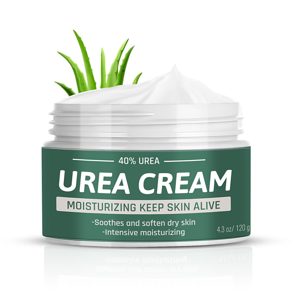 Cream Urea 40% With 2% Salicylic Acid For Dry Cracked Heels, Callus Remover, Aloe Vera 4.3Oz