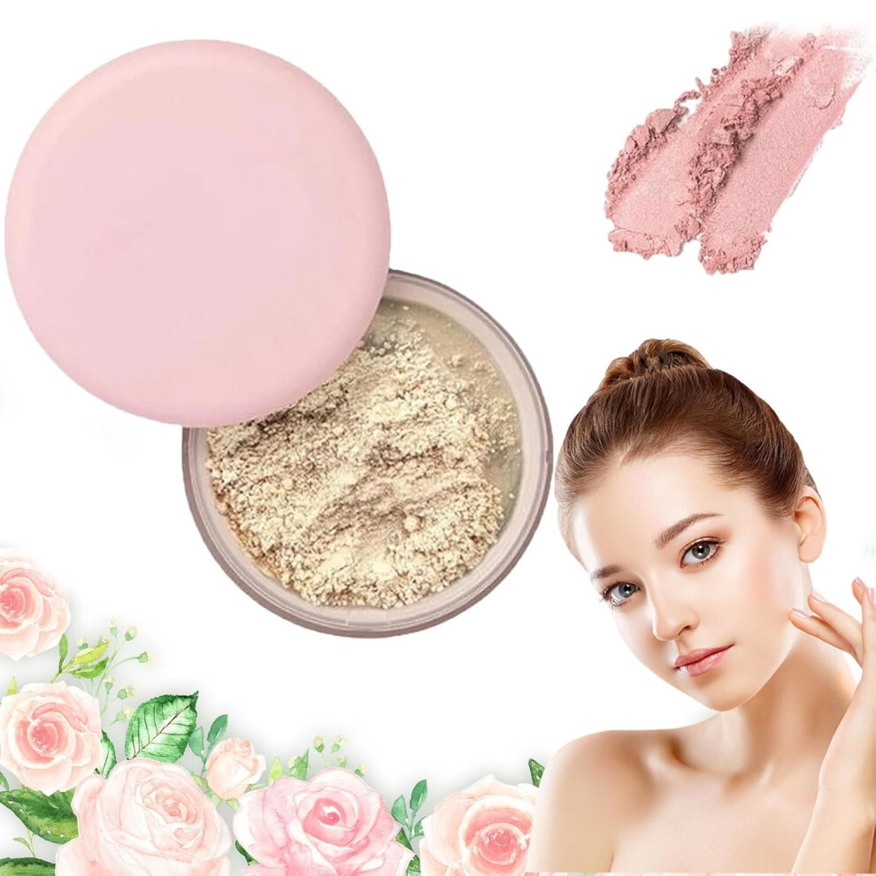 Pink Waterproof Setting Powder 12G For All Skin Tones, Longlasting Matte Face Powder