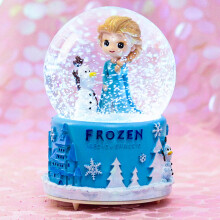 Christmas Snow Globe with Music and Lights, 80mm Glass Snowman and Princess Glitter Decoration