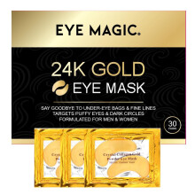 24K Gold Eye Mask – Collagen Under Eye Patches for Dark Circles, Puffiness and Wrinkles, Hydrating AntiAging Gel Pads (30 Pairs)