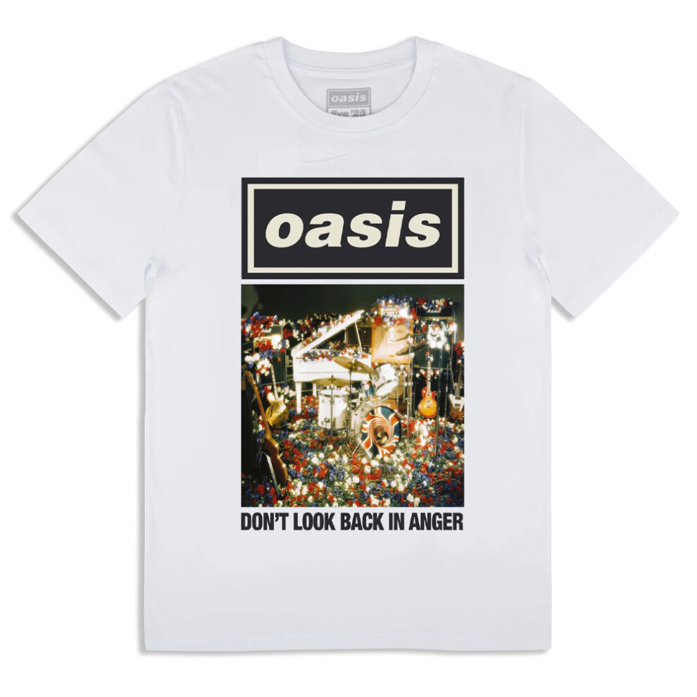 Oasis (L, White) Dont Look In Anger Single Cover T Shirt
