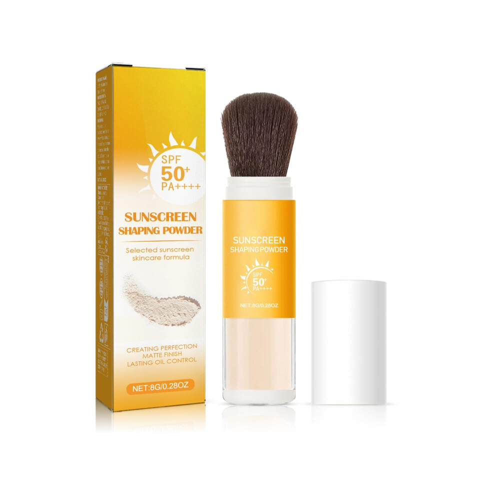 Mineral Sunscreen Powder SPF Setting for Face and Scalp, Translucent BrushOn, Matte Finish 0.28oz