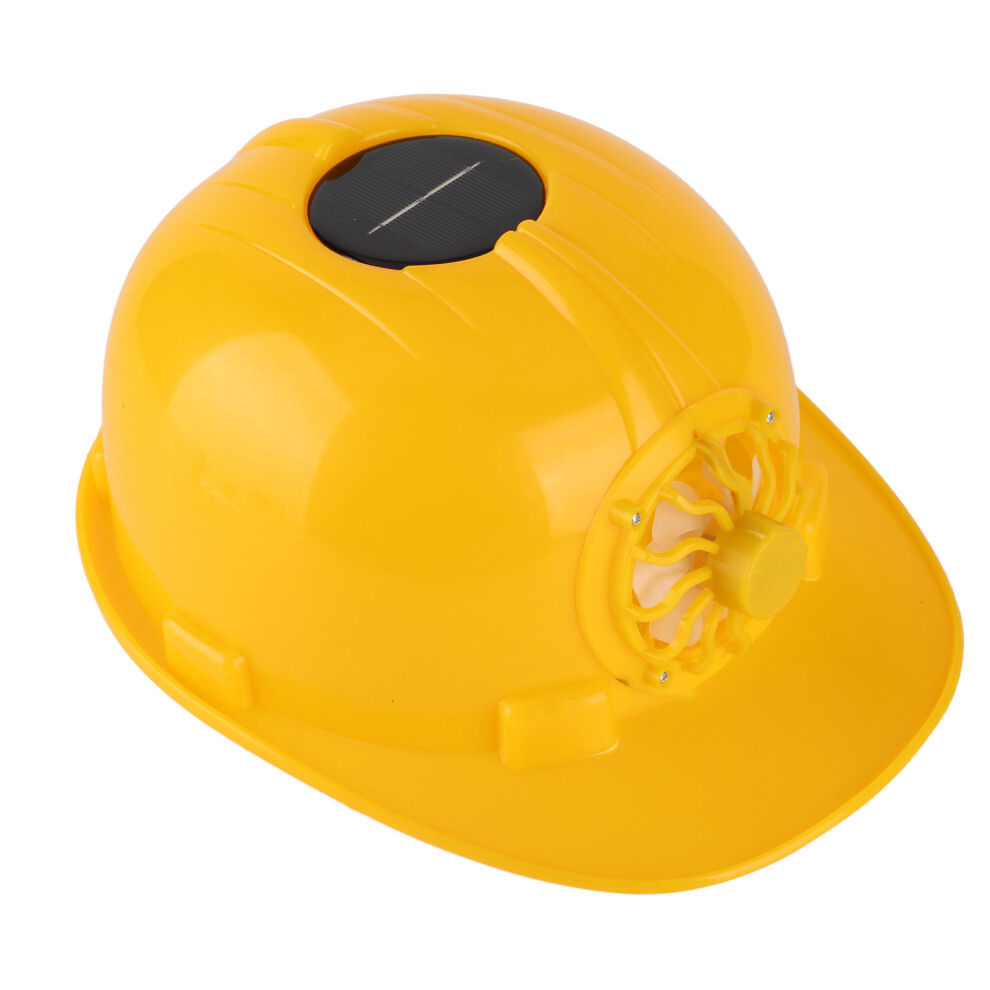 Fan Safety Helmet With Solar Fan, Breathable Sun Shade, Yellow, 29X23x15cm 7681376514679