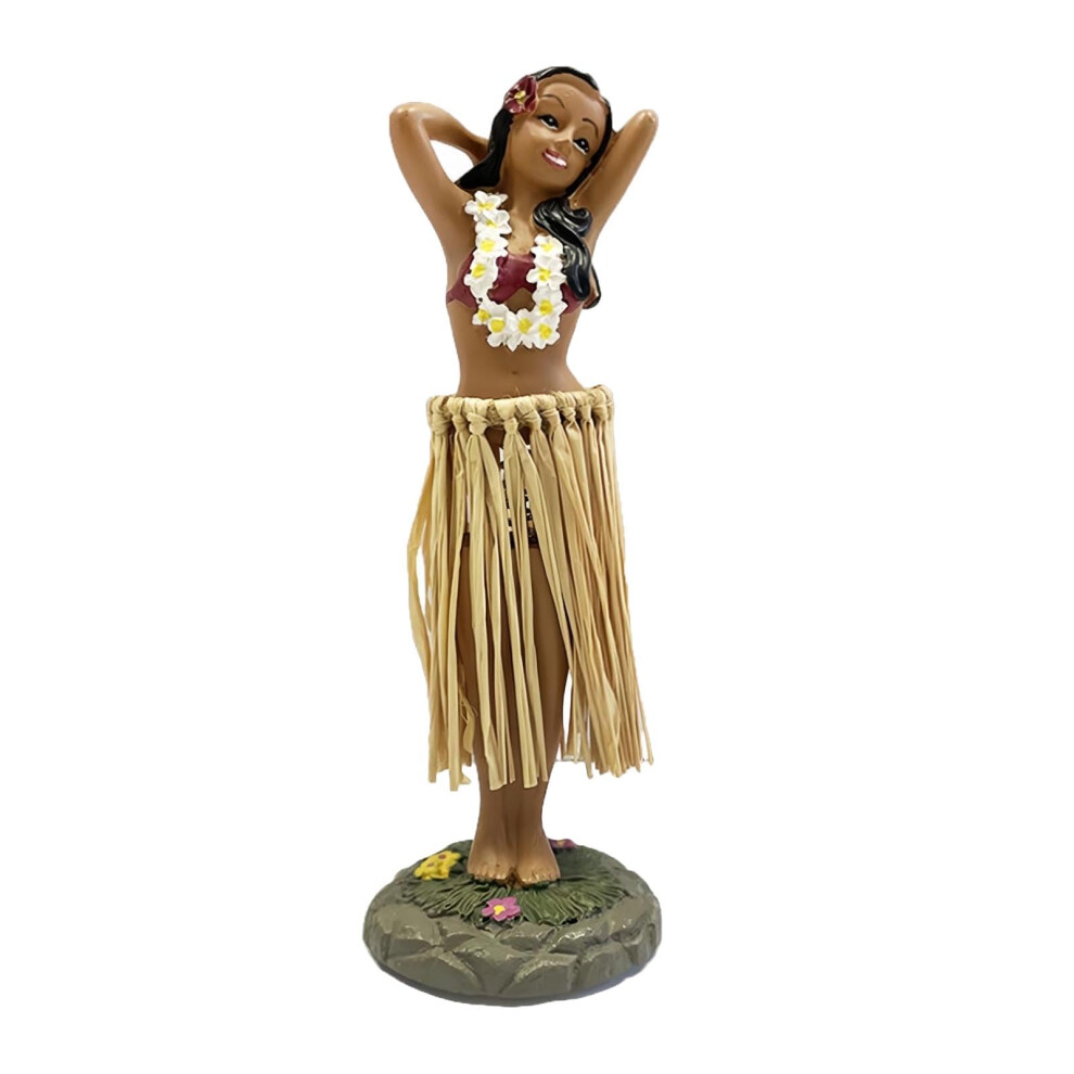 Hula Girl Dashboard Doll With Lifelike Hula Motion, Hawaiian Dancer Resin Figurine For Car Decor 9113335747821