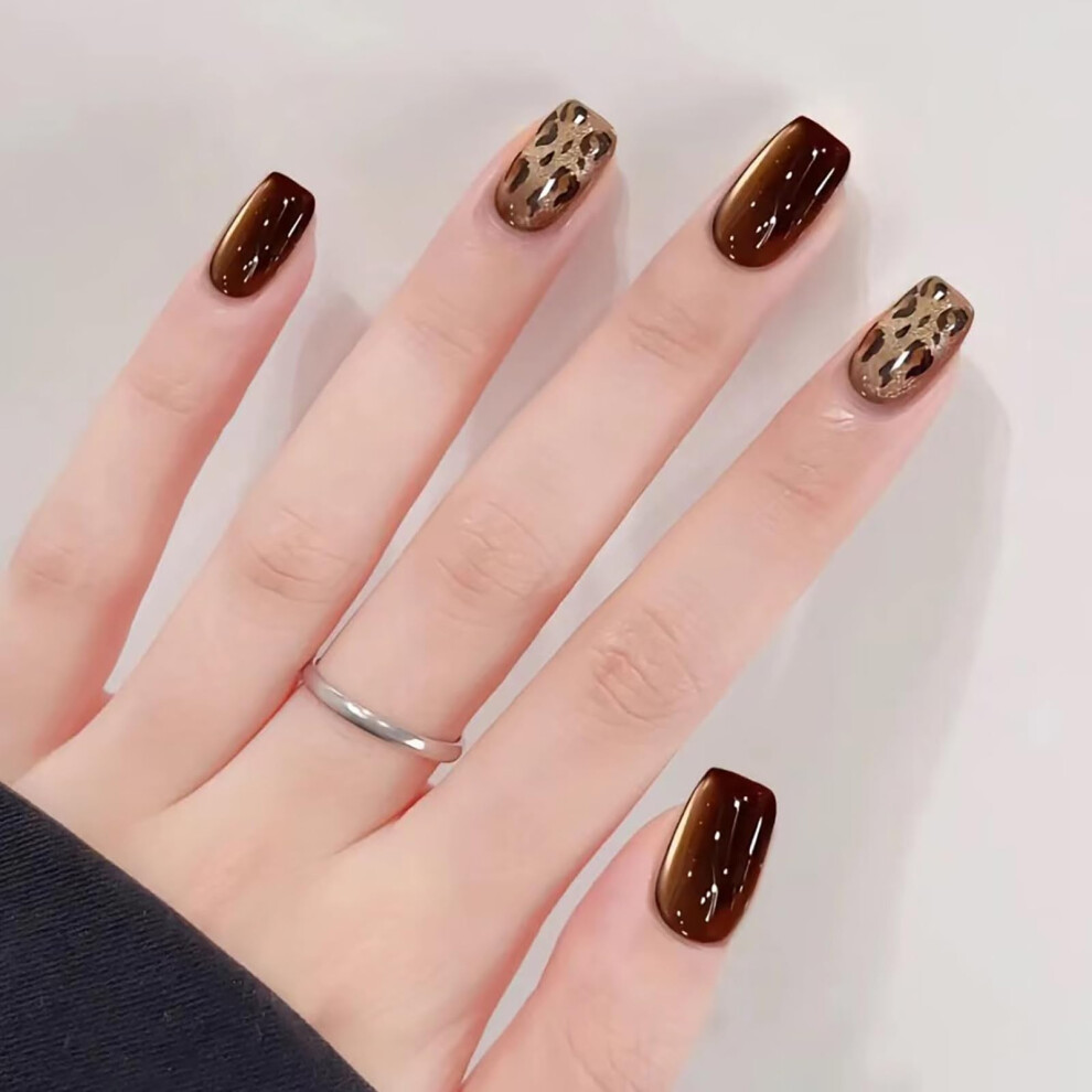 Short Press On Nails Set 24 Pack Fake Nails Trendy Spring Summer Style Easy Application