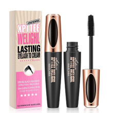 Waterproof 4D Silk Fiber Mascara LongLasting Volumizing Curl with SmudgeProof Silicone Brush