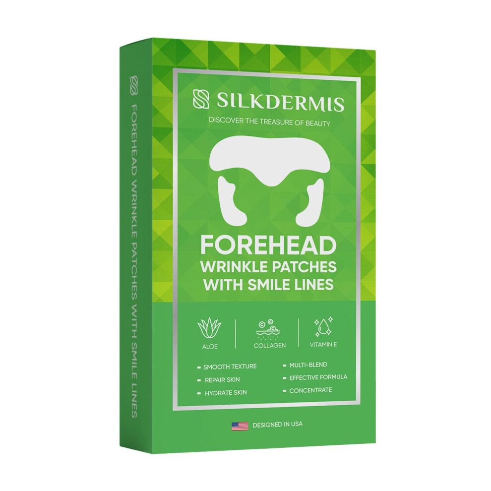 Forehead Wrinkle Patches and Smile Line Patches with Aloe Collagen Vitamin E, 12+24pcs