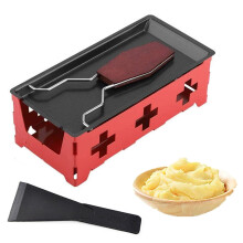 Mini Raclette Grill NonStick Cheese Melting Pan with Spatula and Foldable Handle for Parties Ref: 2415