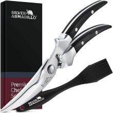 Heavy Duty Poultry Shears Stainless Steel Kitchen Scissors with SpringLoaded Blades and Wooden Handles