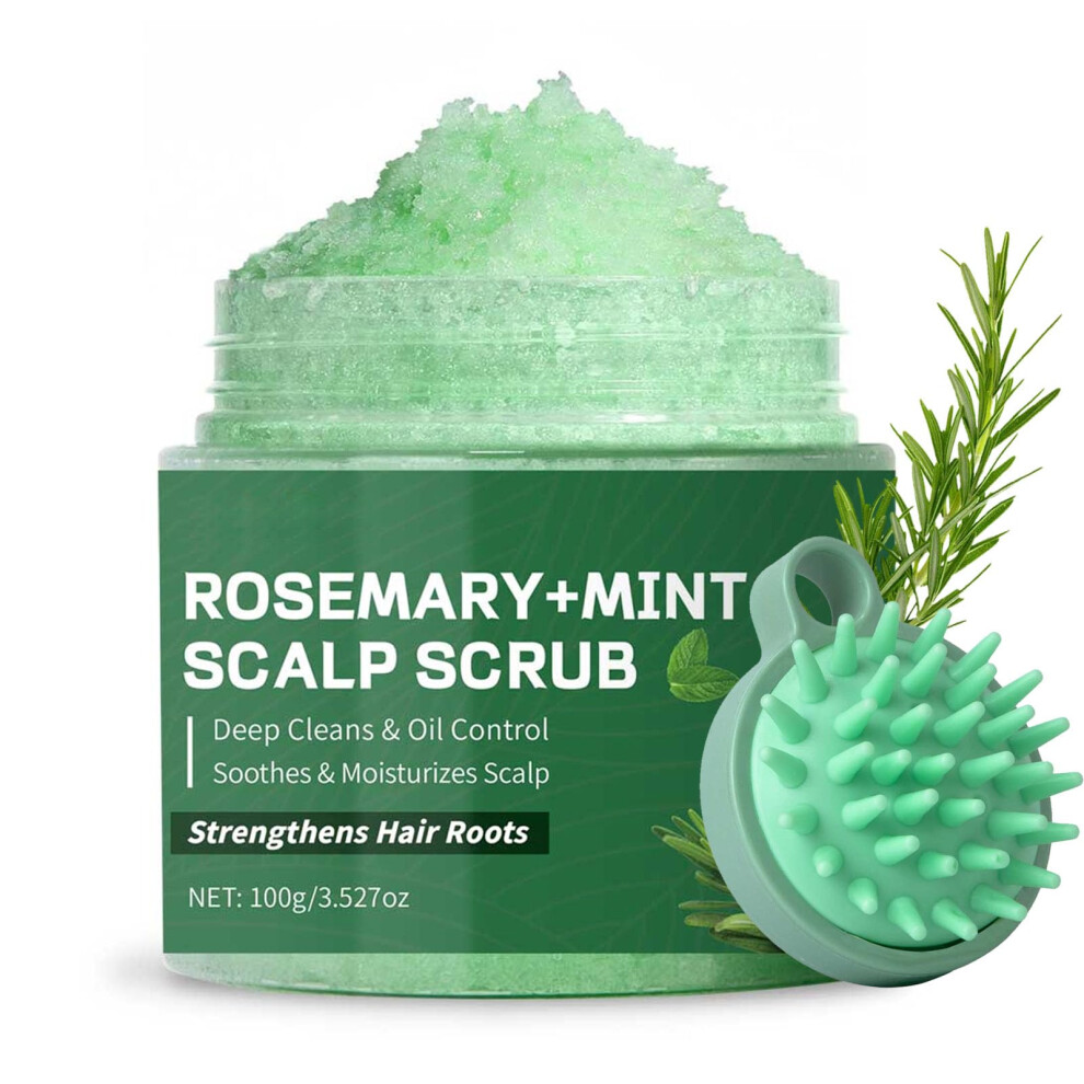Rosemary Scalp Scrub for Oily Hair Build Up Removal, Deep Cleansing Exfoliator Promotes Growth