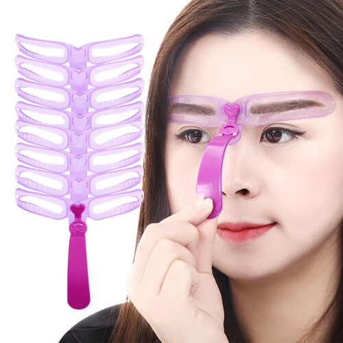 Adjustable Handle Eyebrow Stencil with Secure Strap Hold, Reusable Brow Template for Shaping 1