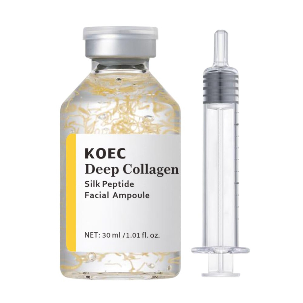 Collagen Peptide Face Serum with Silk Protein for Anti Aging, Firming, Wrinkle Smoothing, 30ml