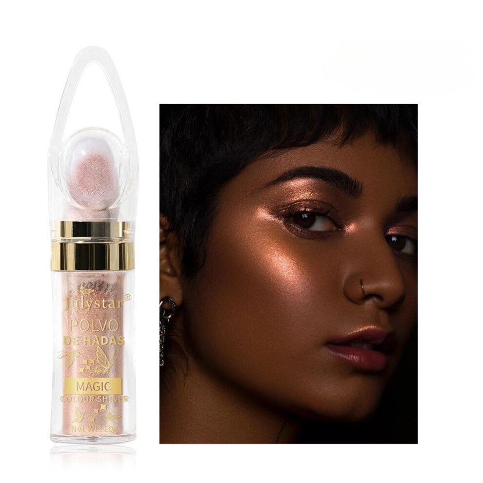 Highlighter Powder with Pearl Glow, Natural Radiant Face Shimmer for Luminous Glowing Skin H03