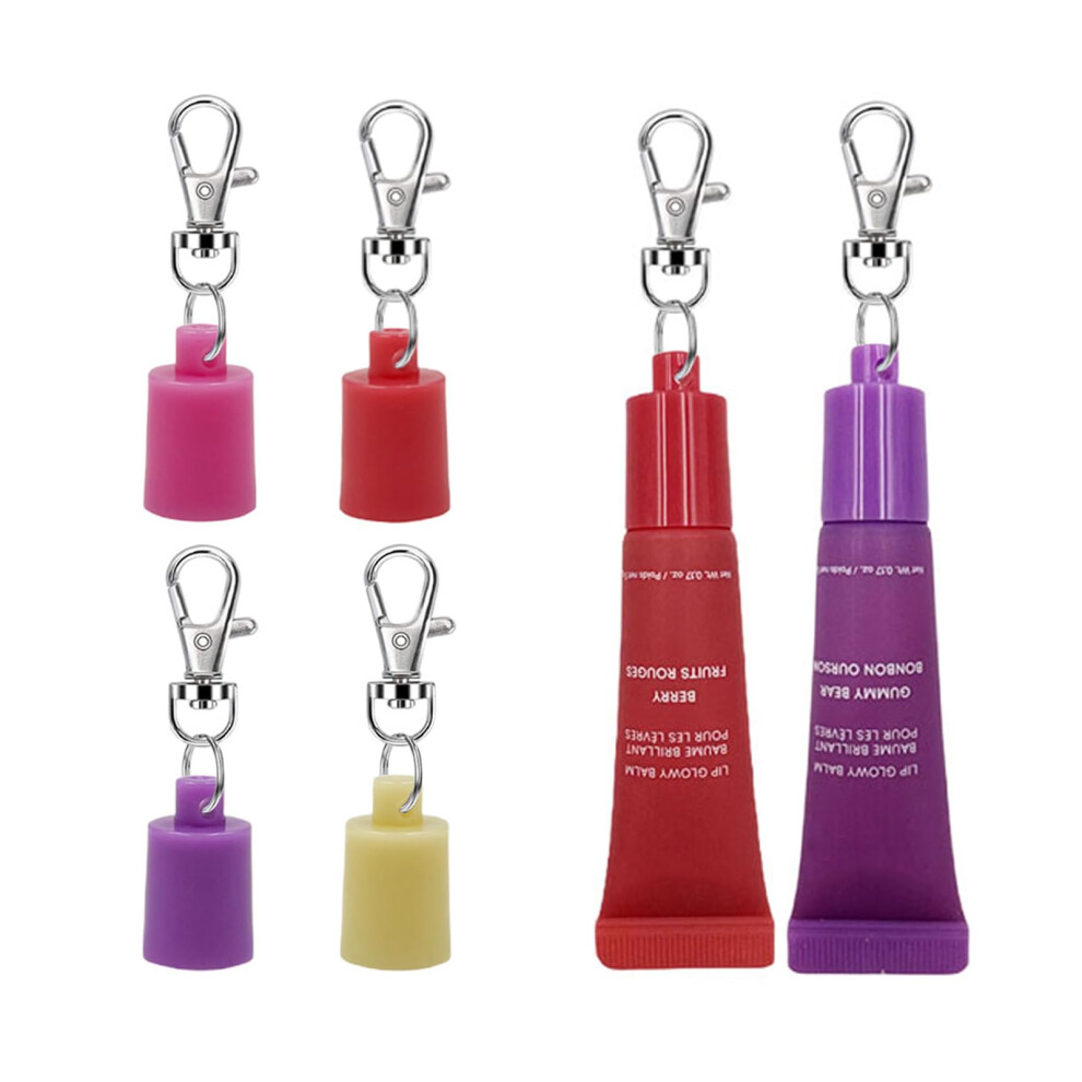 4Pack Lip Balm Keychain Caps for LANEIGE, LeakProof Lip Gloss Holder, Secure 1:1 Fit Replacement
